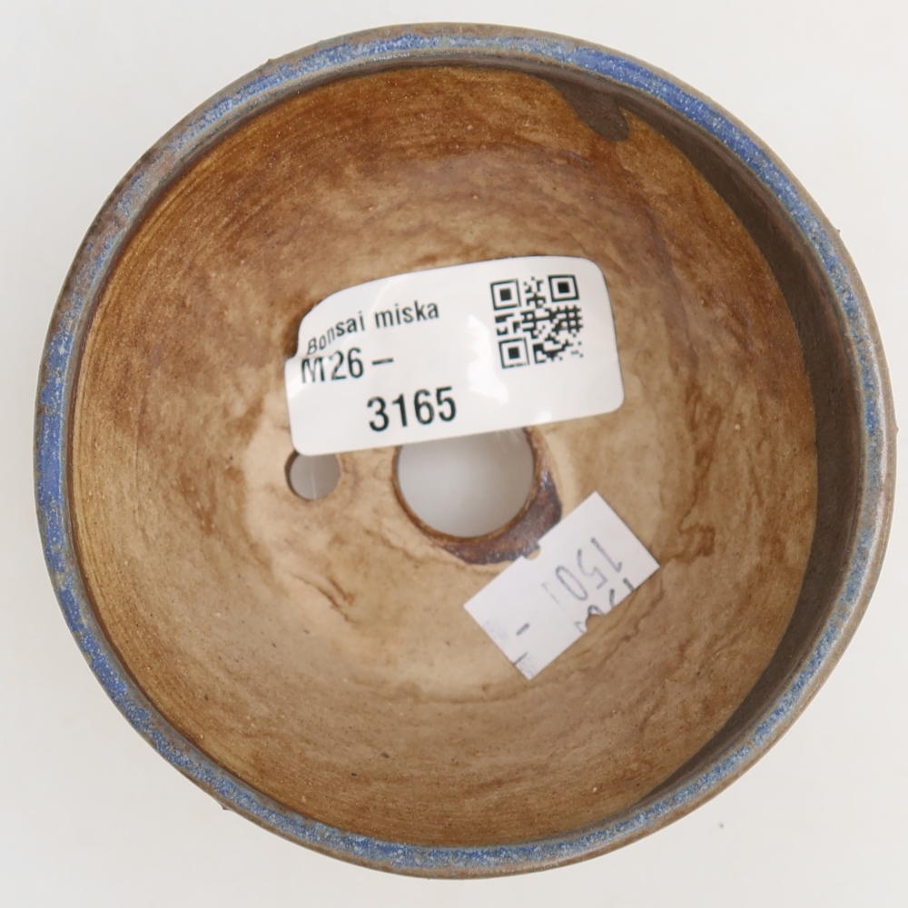 Bonsaischaal van keramiek 8,5 x 8,5 x 5 cm, kleur blauw