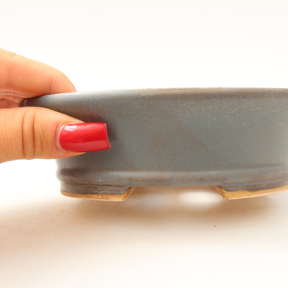 Keramische bonsaipot 14,5 x 13 x 4 cm, kleur: blauw