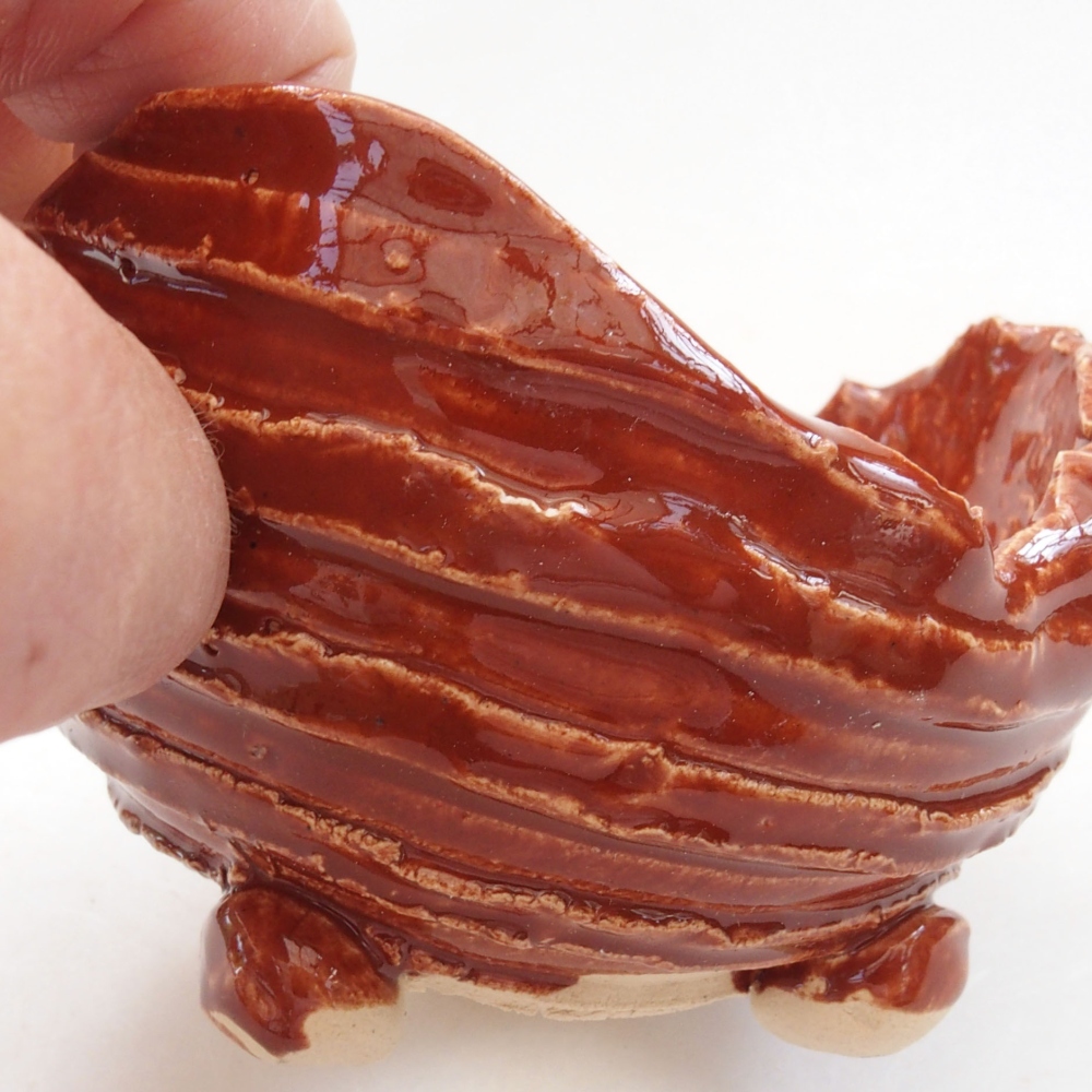 Keramisch Schelp 7,5 x 7,5 x 6 cm , kleur bruin