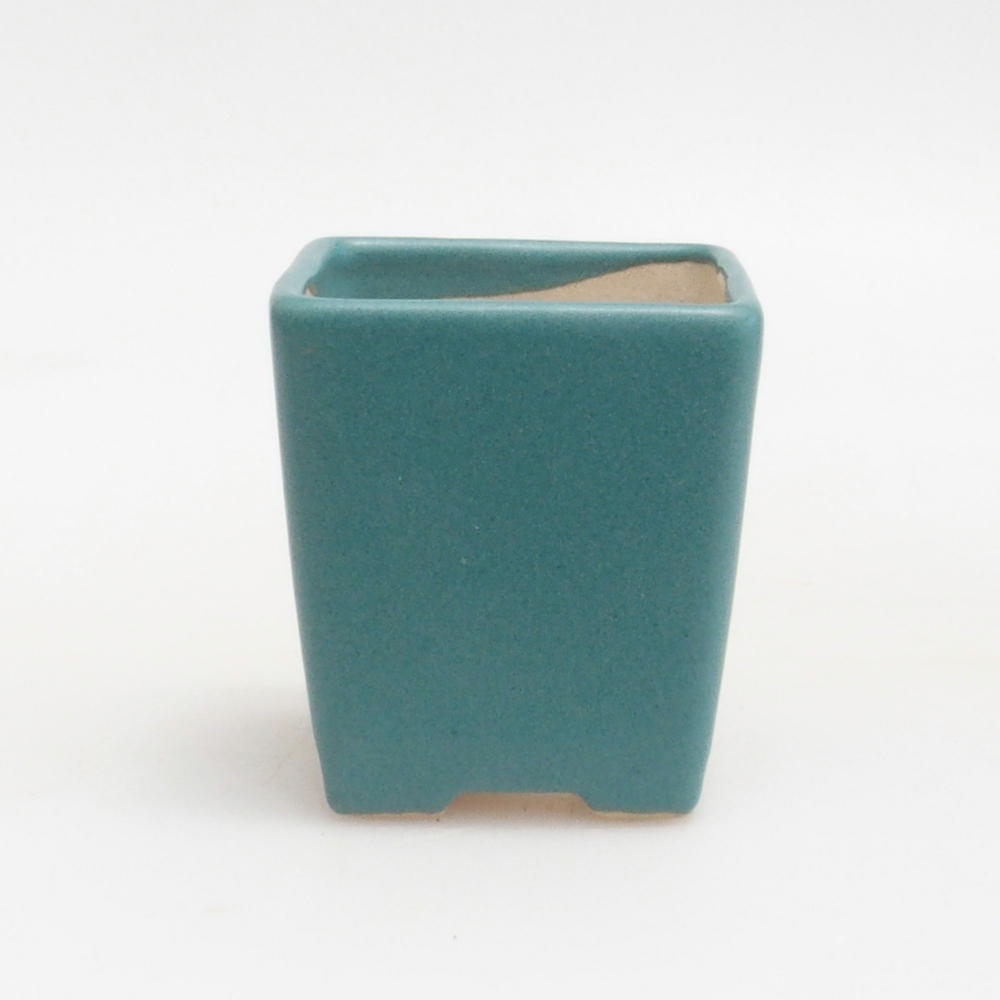Bonsaischaal van keramiek 6,5 x 5,5 x 4 cm, kleur blauw