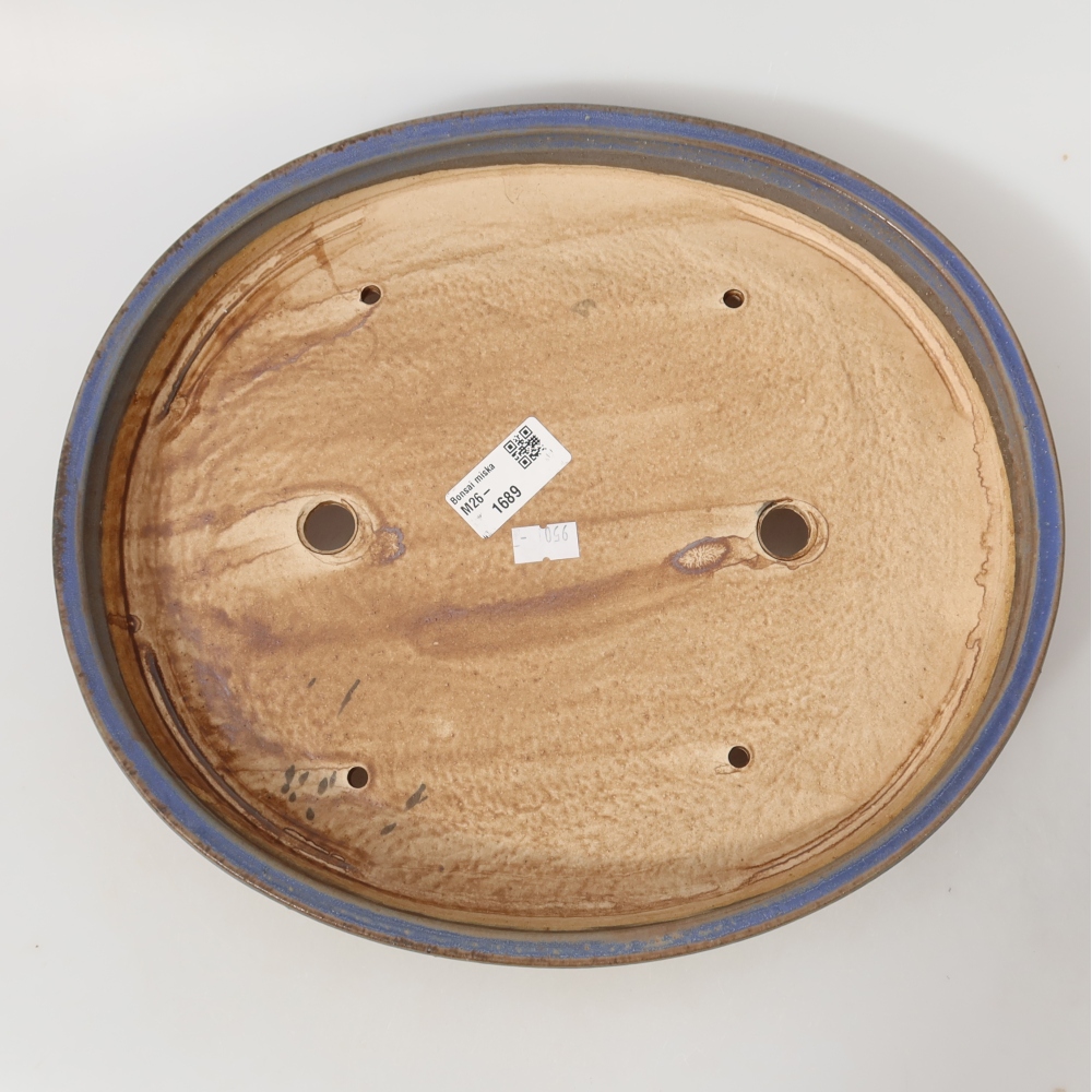 Keramische bonsaipot 30,5 x 26,5 x 4 cm, kleur: blauw