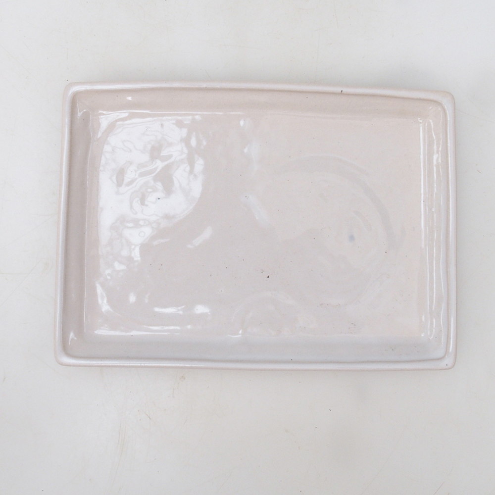 Bonsai schotel rechthoek 19,5 x 14 x 1,5 cm - wit