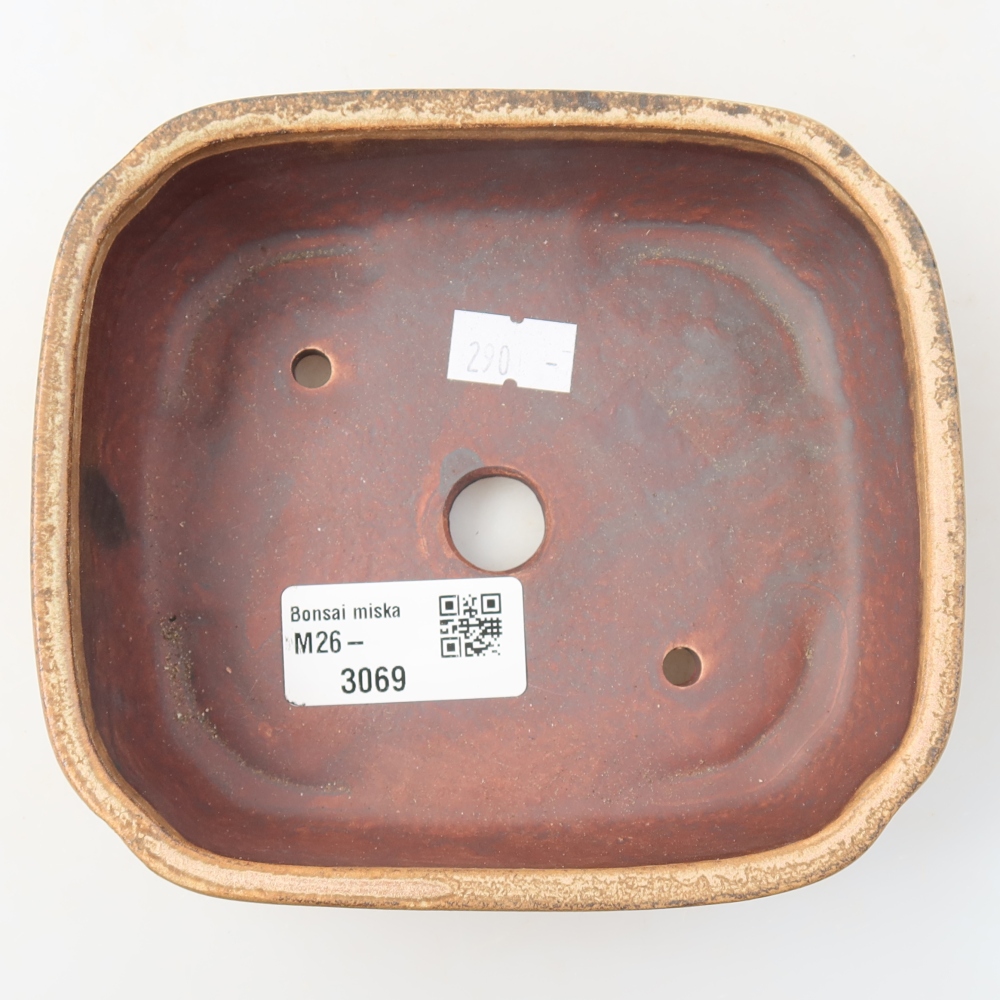 Keramische bonsaipot 13,5 x 12 x 4 cm, kleur: beige
