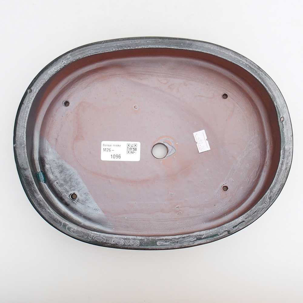 Bonsaischaal van keramiek 26 x 20 x 5 cm, groen