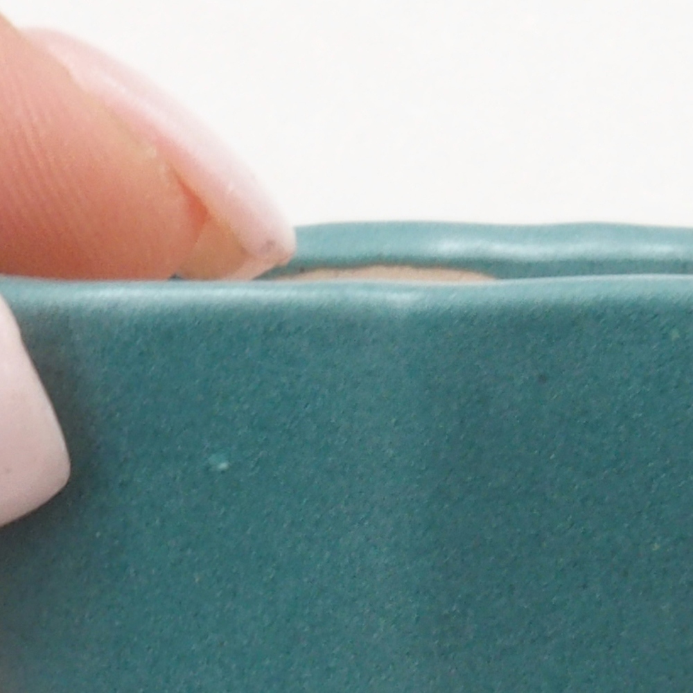 Bonsaischaal van keramiek 6,5 x 5,5 x 4 cm, kleur blauw