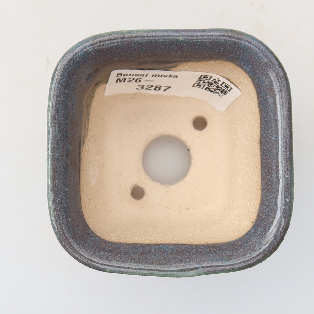 Keramische bonsai-schaal 6,5 x 6,5 x 5 cm, kleur: grijs