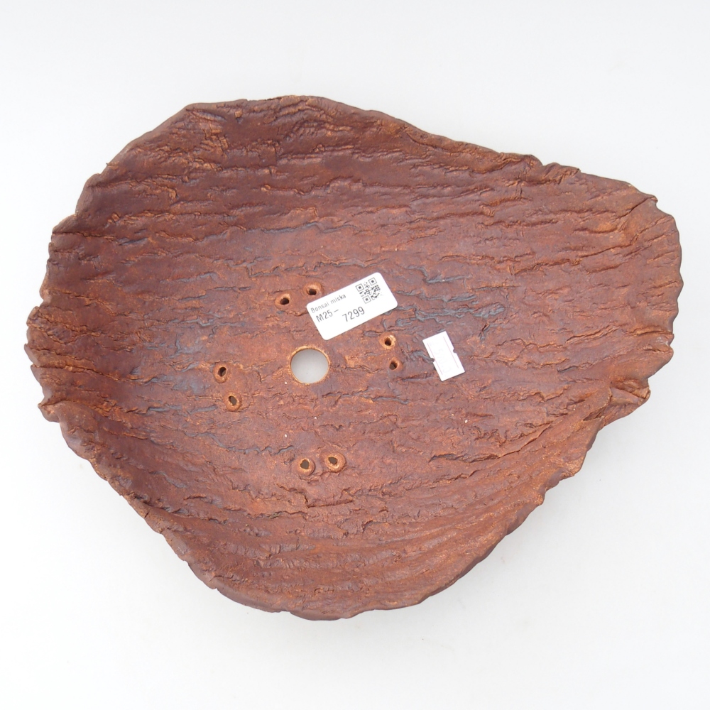 Keramische schaal 28 x 22,5 x 7 cm , kleur bruin