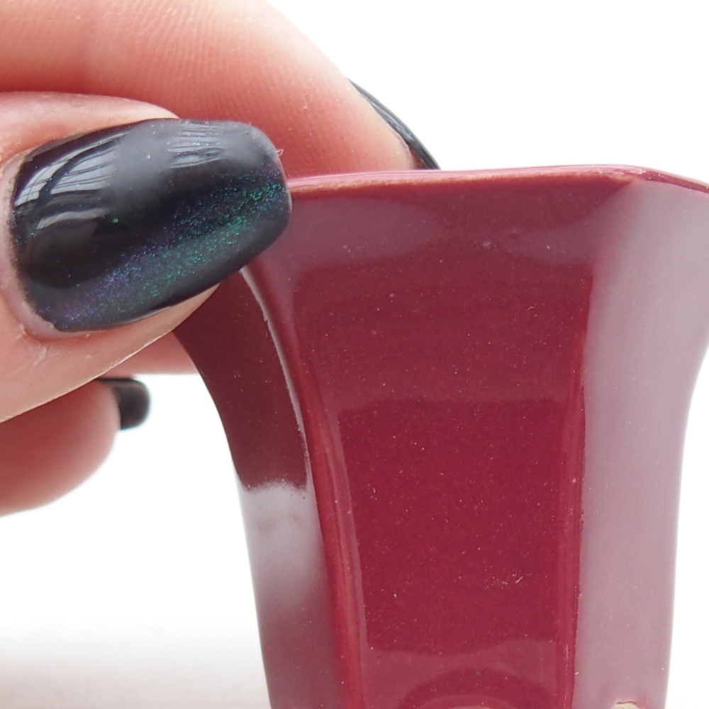 Mini bonsaischaal 4 x 4 x 3,5 cm, bordeauxrood