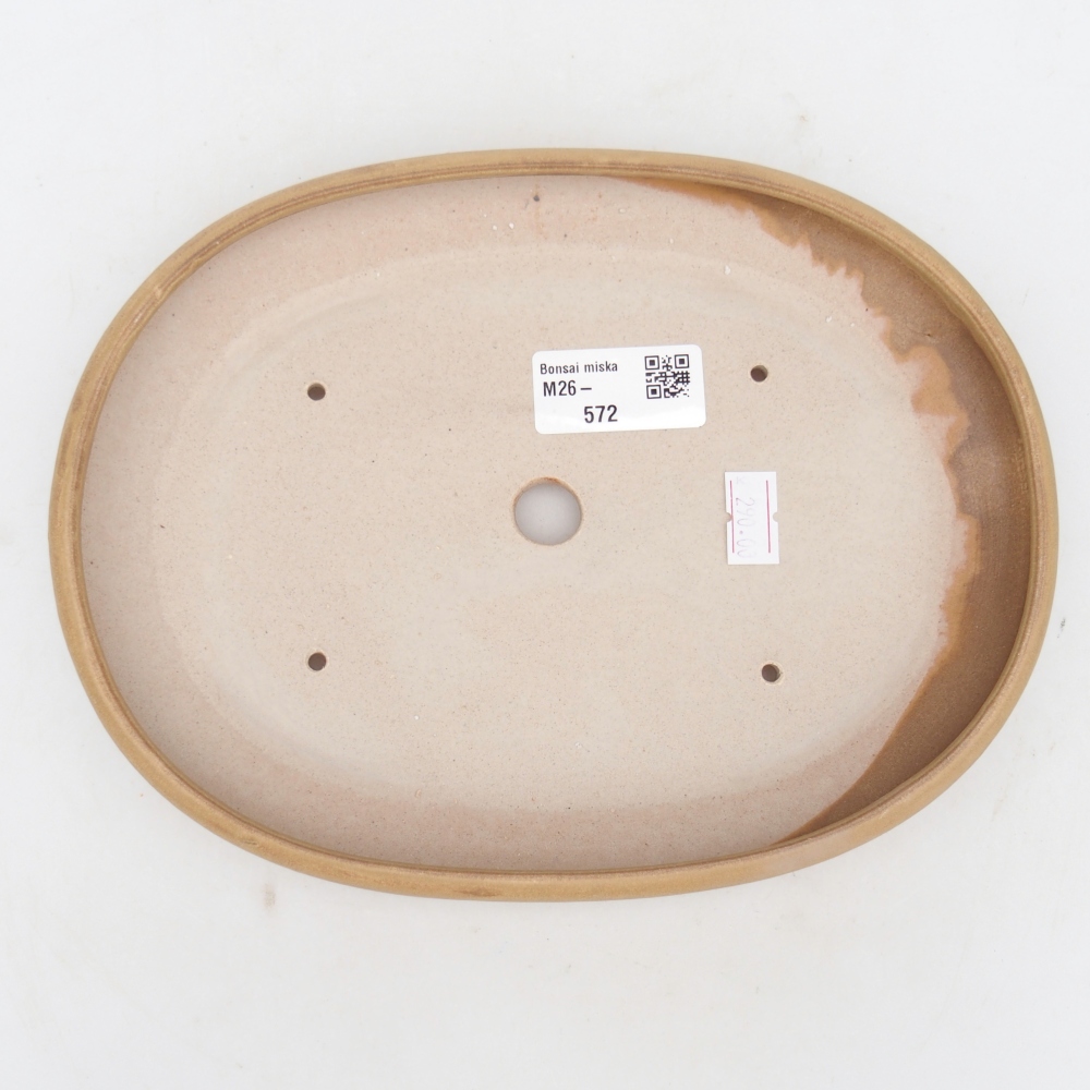 Bonsaischaal van keramiek 22 x 17 x 3 cm, kleur beige