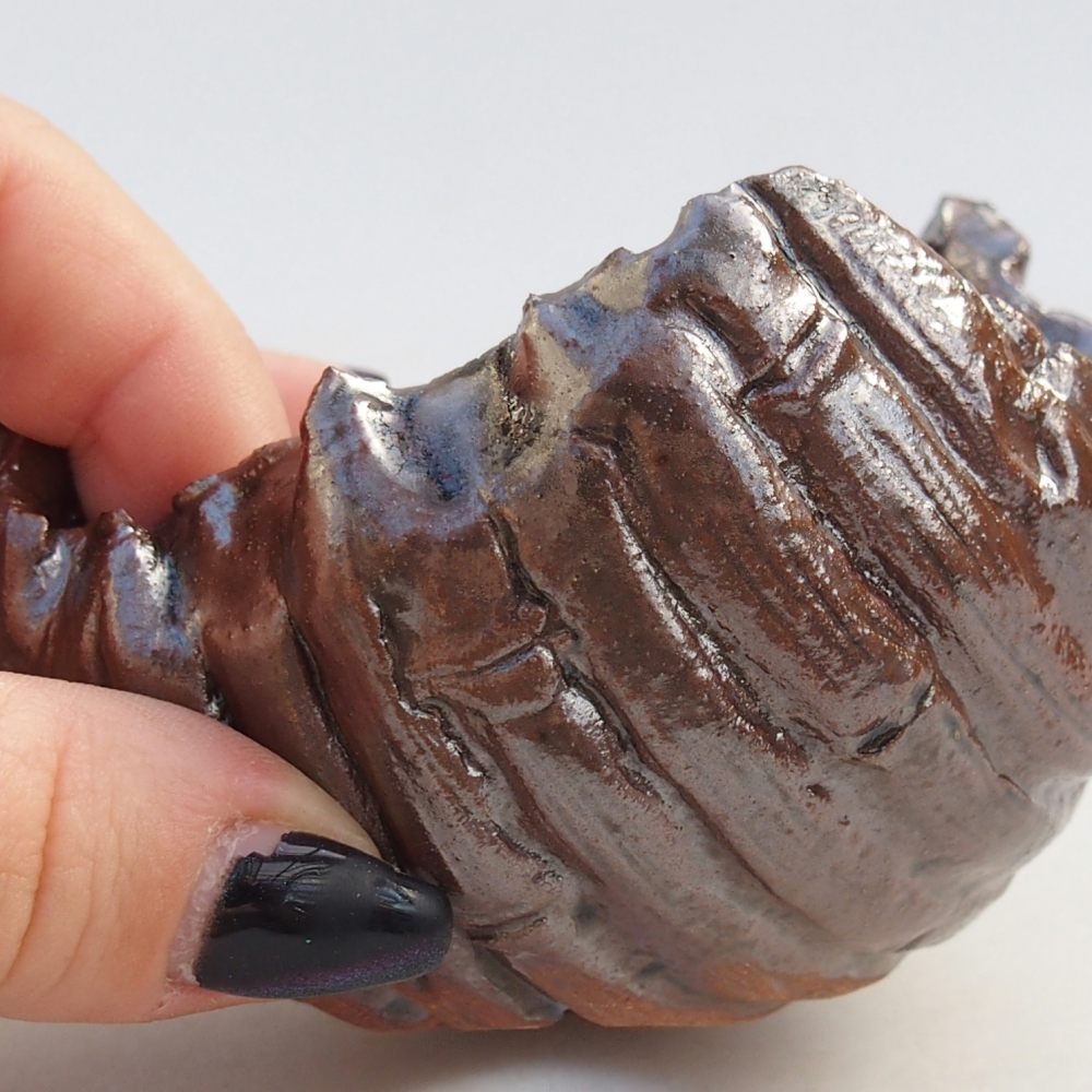 Keramisch Schelp 9 x 8,5 x 4 cm , kleur bruin