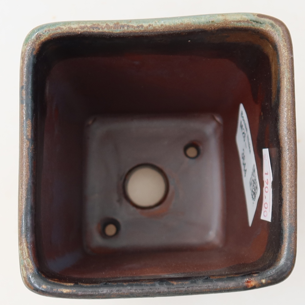 Bonsaischaal van keramiek 7,5 x 7,5 x 10,5 cm, bruin