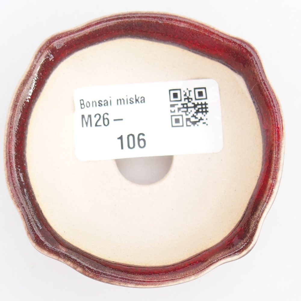 Mini bonsaischaal 6,5 x 6,5 x 3 cm, kleur rood