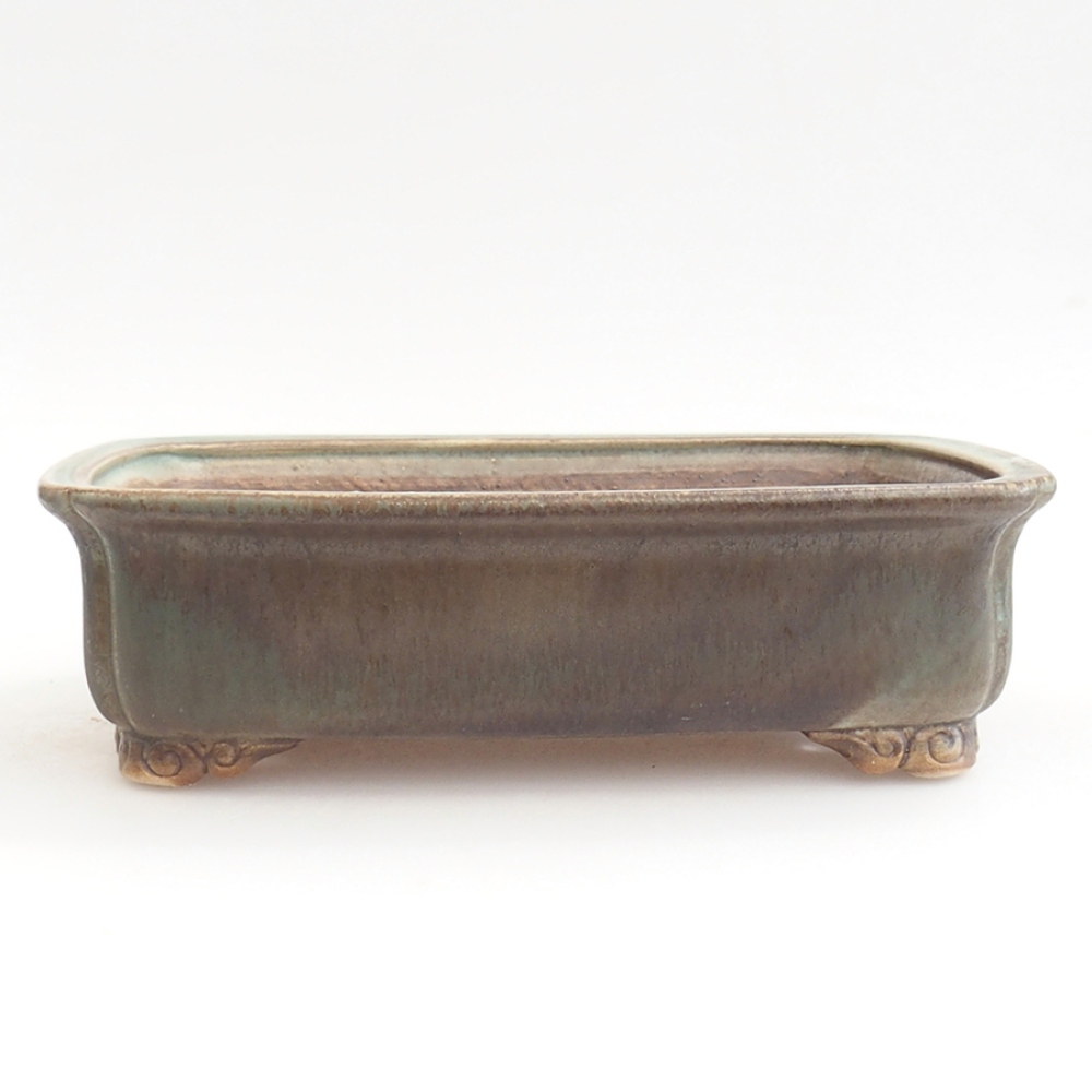 Bonsaischaal van keramiek 24,5 x 19 x 7 cm, groen