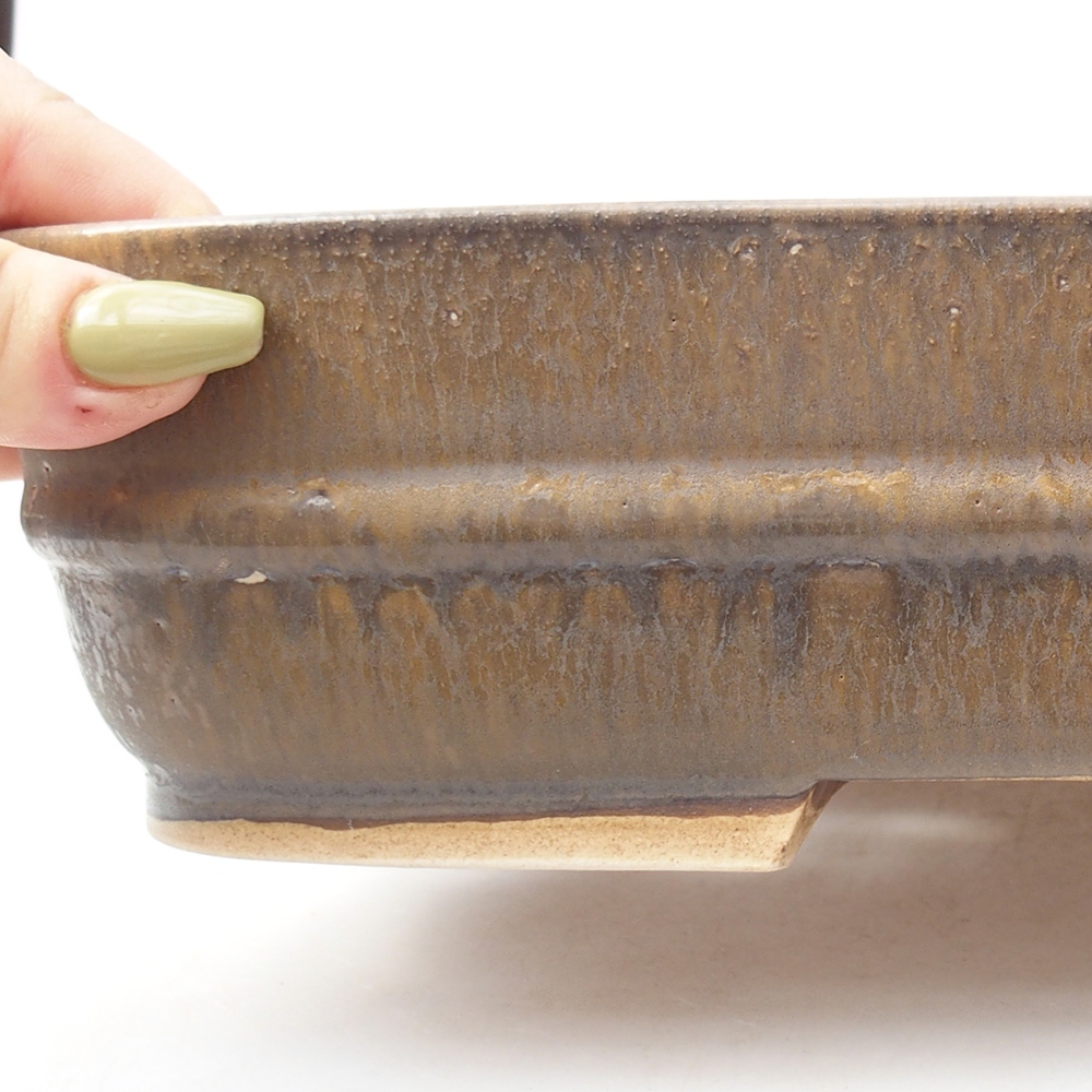 Bonsaischaal van keramiek 29 x 24 x 7 cm, bruin