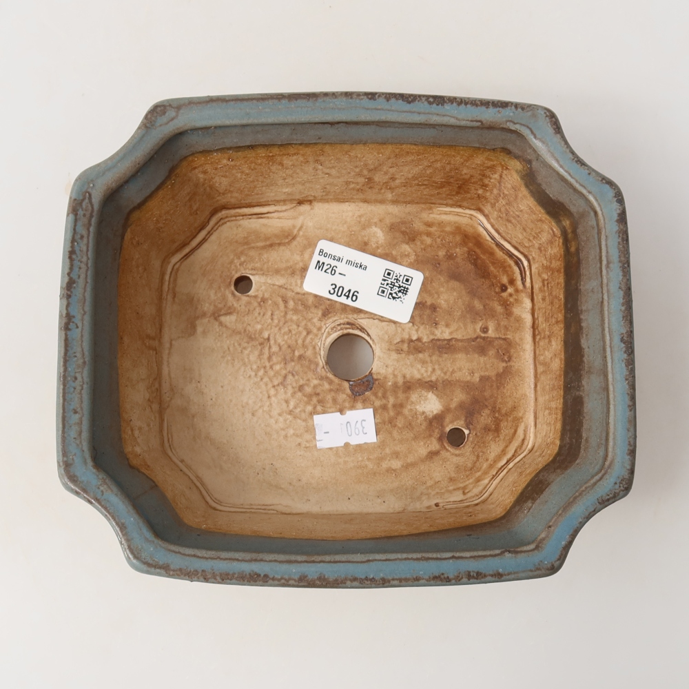 Keramische bonsaipot 18 x 15,5 x 6 cm, kleur: blauw