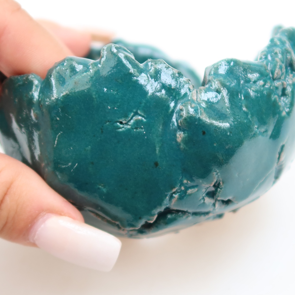 Keramisch Schelp 9 x 8,5 x 6 cm , kleur groen