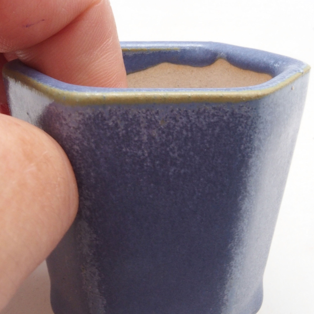Mini bonsaischaal 5 x 4,5 x 5 cm, kleur blauw