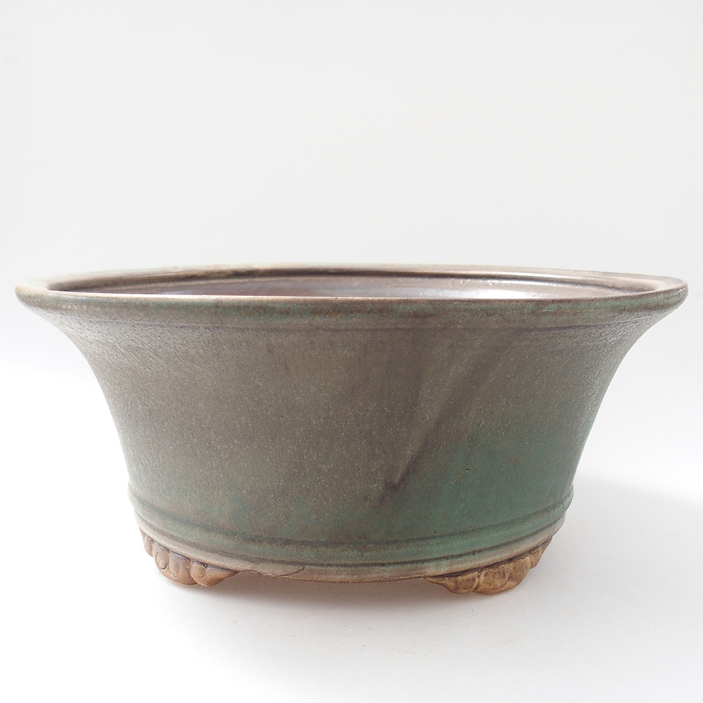 Bonsaischaal van keramiek 29 x 29 x 12 cm, groen