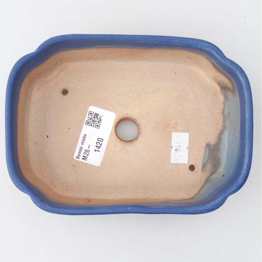 Bonsaischaal van keramiek 16 x 11,5 x 4 cm, kleur blauw