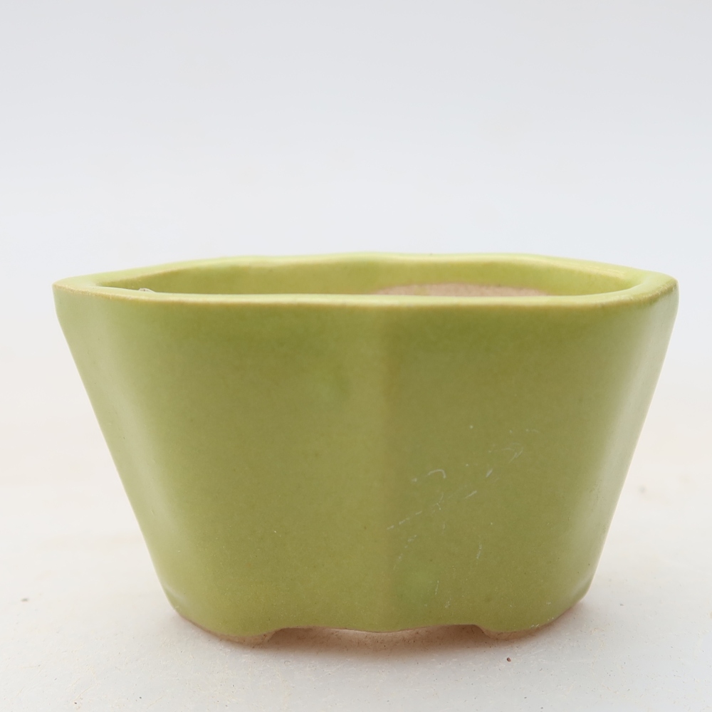 Keramische bonsai-schaal 4,5 x 3 x 2,5 cm, kleur groen