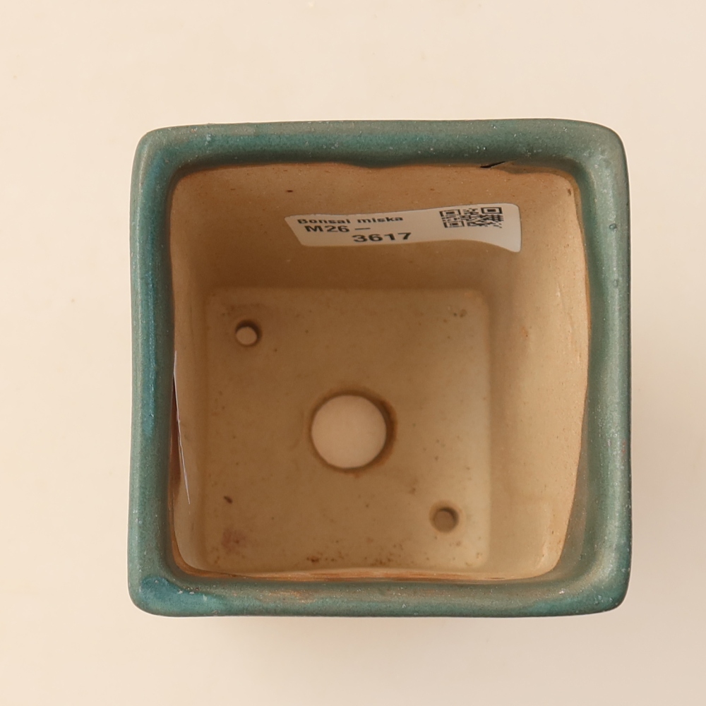 Keramische bonsaipot 7,5 x 7,5 x 10 cm, kleur: blauw