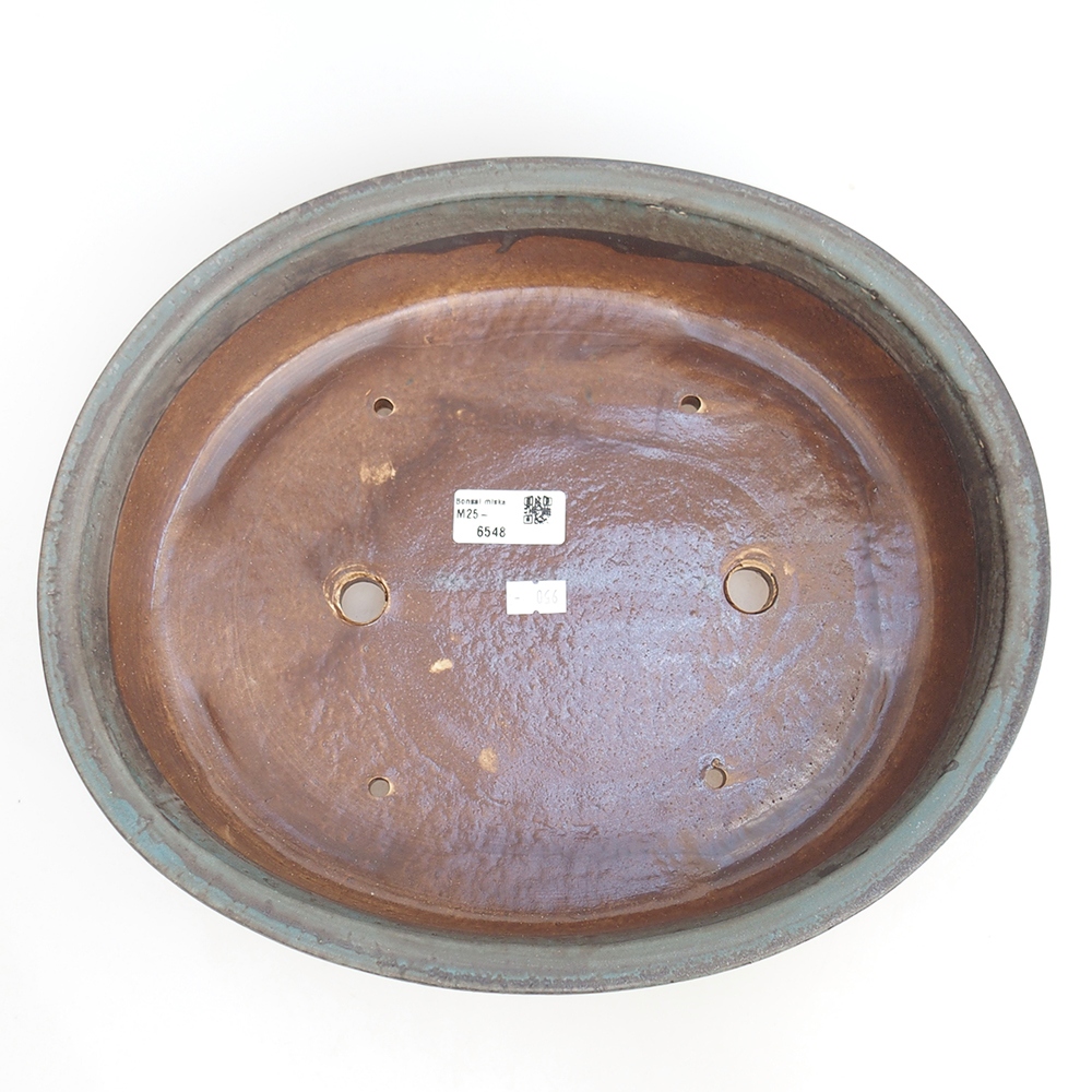 Bonsaischaal van keramiek 32,5 x 28 x 7,5 cm, kleur blauw