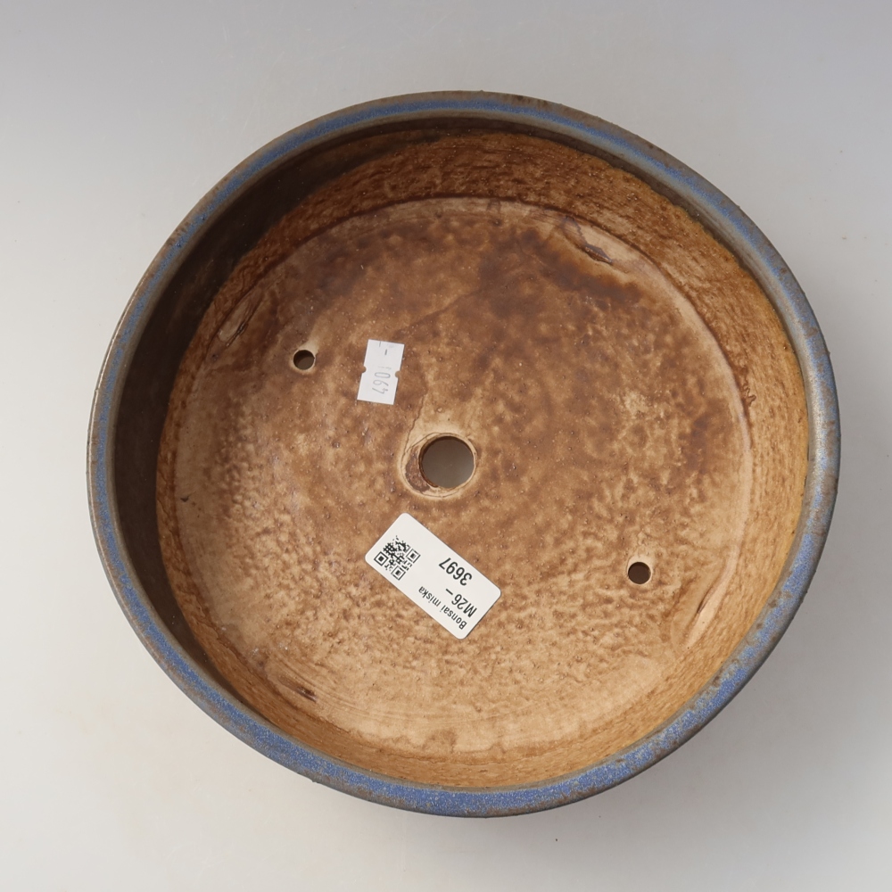 Keramische bonsaipot 21,5 x 21,5 x 6 cm, kleur: blauw