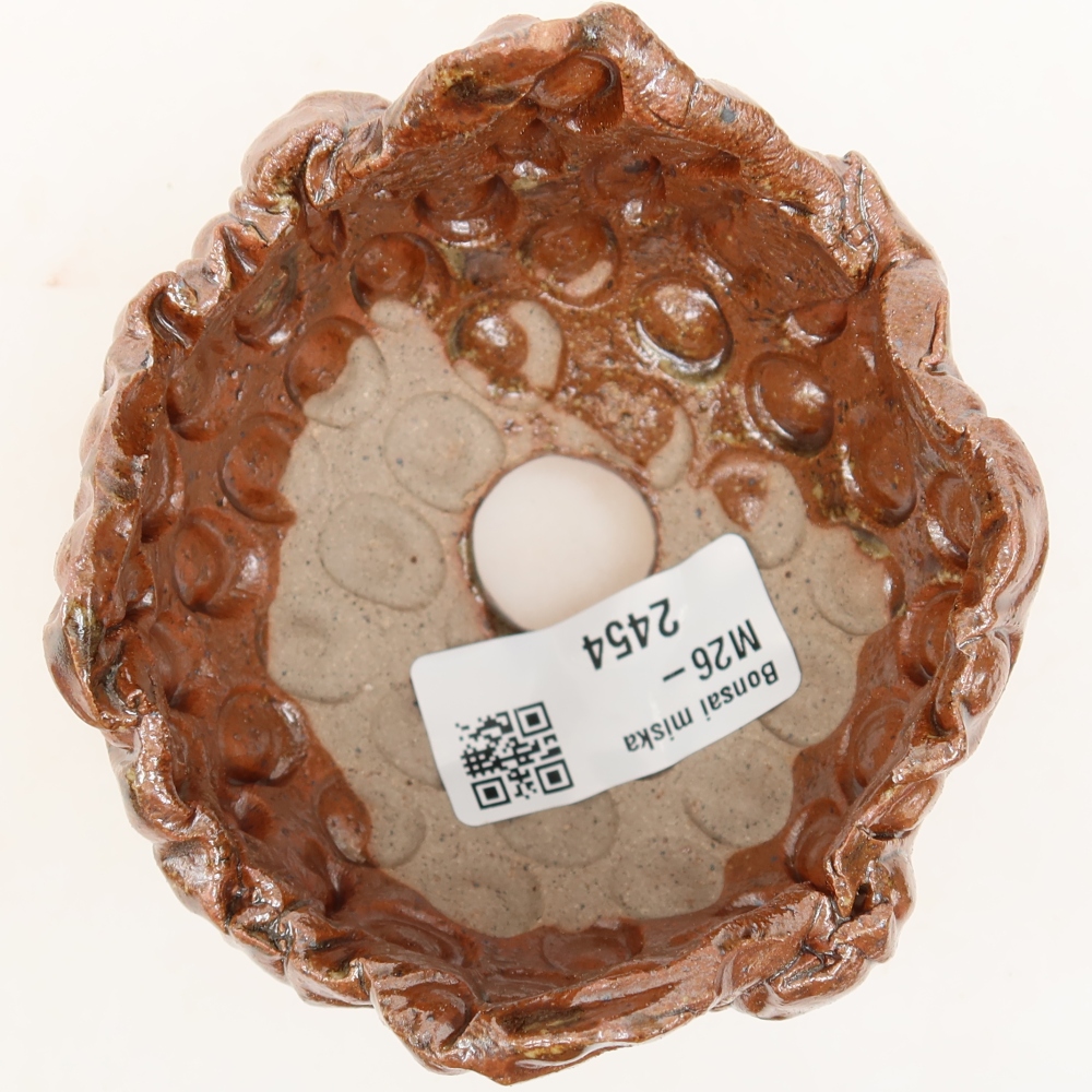 Keramische schaal  8,5 x 8 x 6,5 cm, kleur bruin