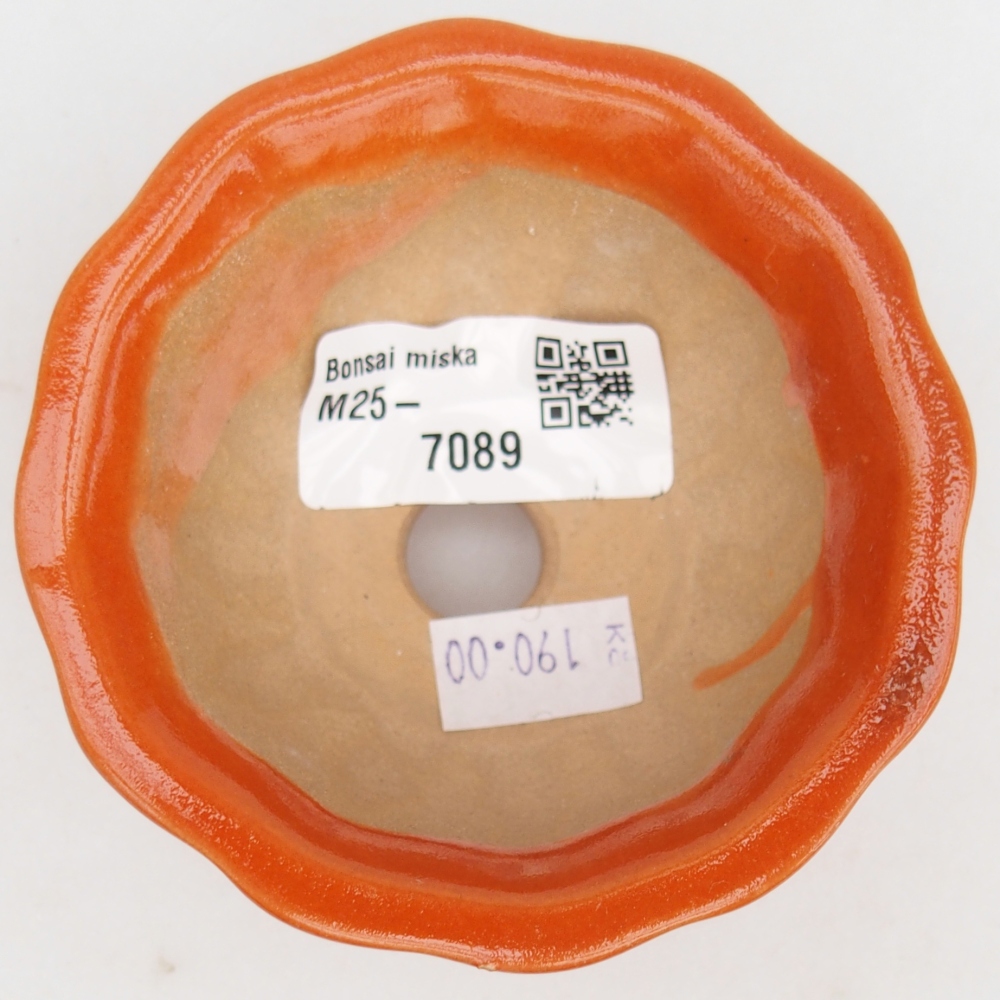 Bonsaischaal van keramiek 26 x 26 x 8 cm, kleur rood