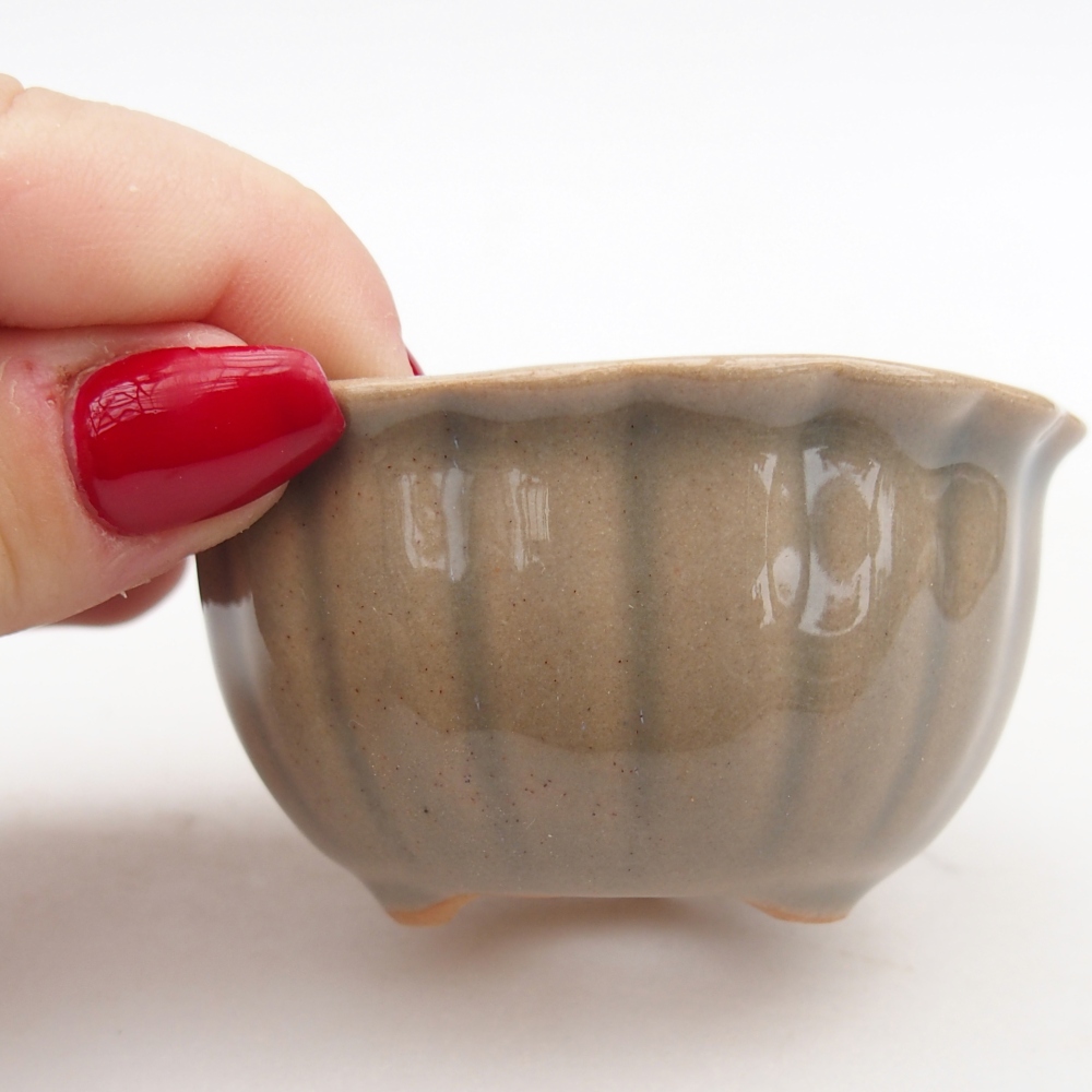 Bonsaischaal van keramiek 26 x 26 x 8 cm, kleur rood