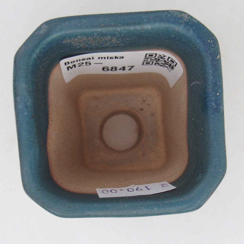 Bonsaischaal van keramiek 5,5 x 5,5 x 7 cm, kleur blauw