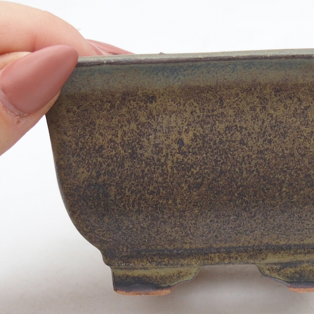 Bonsaischaal van keramiek 10 x 10 x 6 cm, bordeauxrood