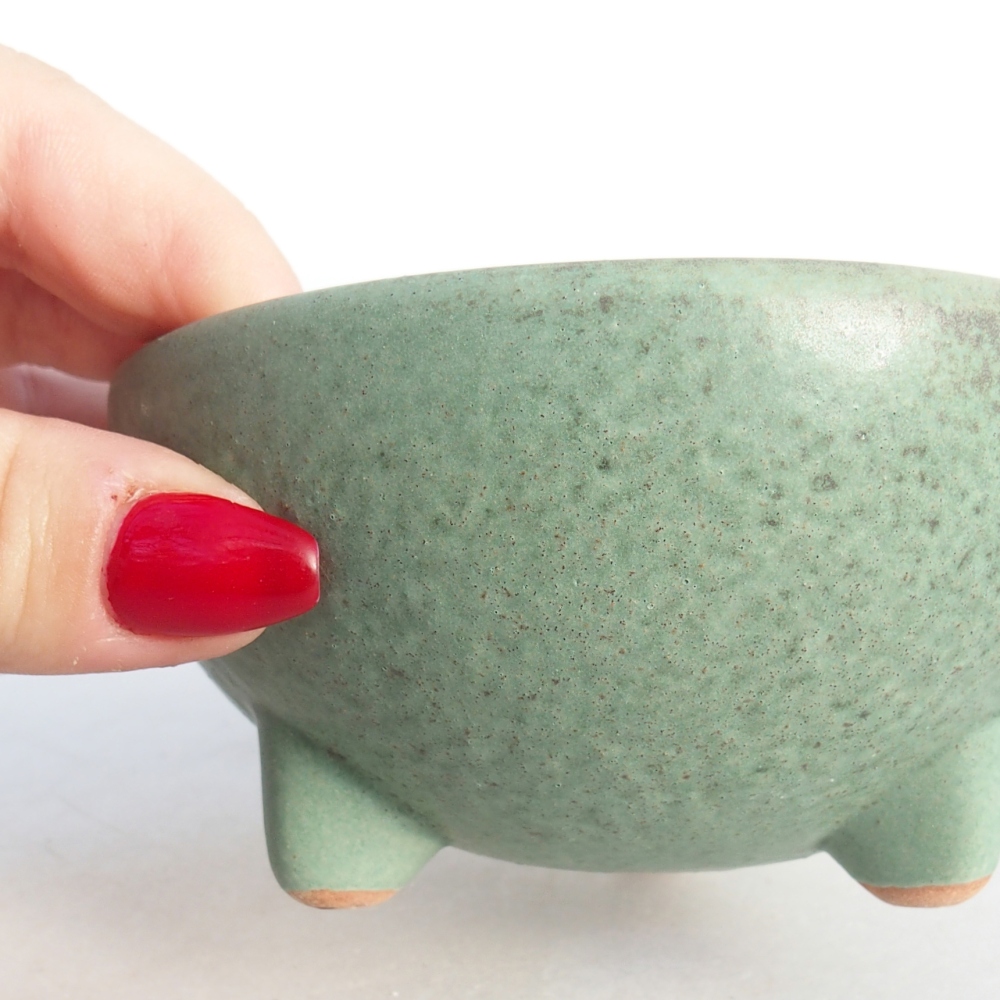 Bonsaischaal van keramiek 26 x 26 x 8 cm, kleur rood