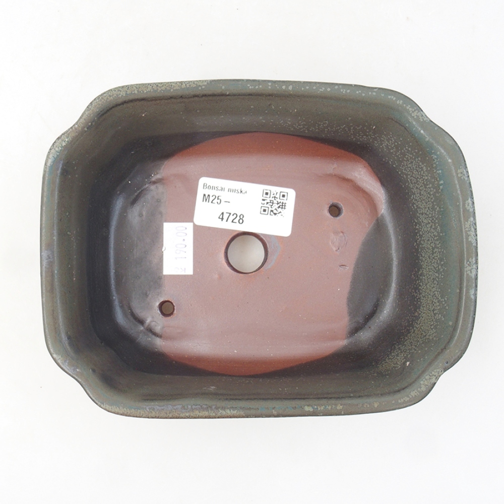 Bonsaischaal van keramiek 16 x 12 x 5 cm, grijs