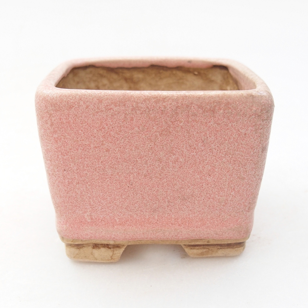 Bonsaischaal van keramiek 6 x 6 x 4,5 cm, roze