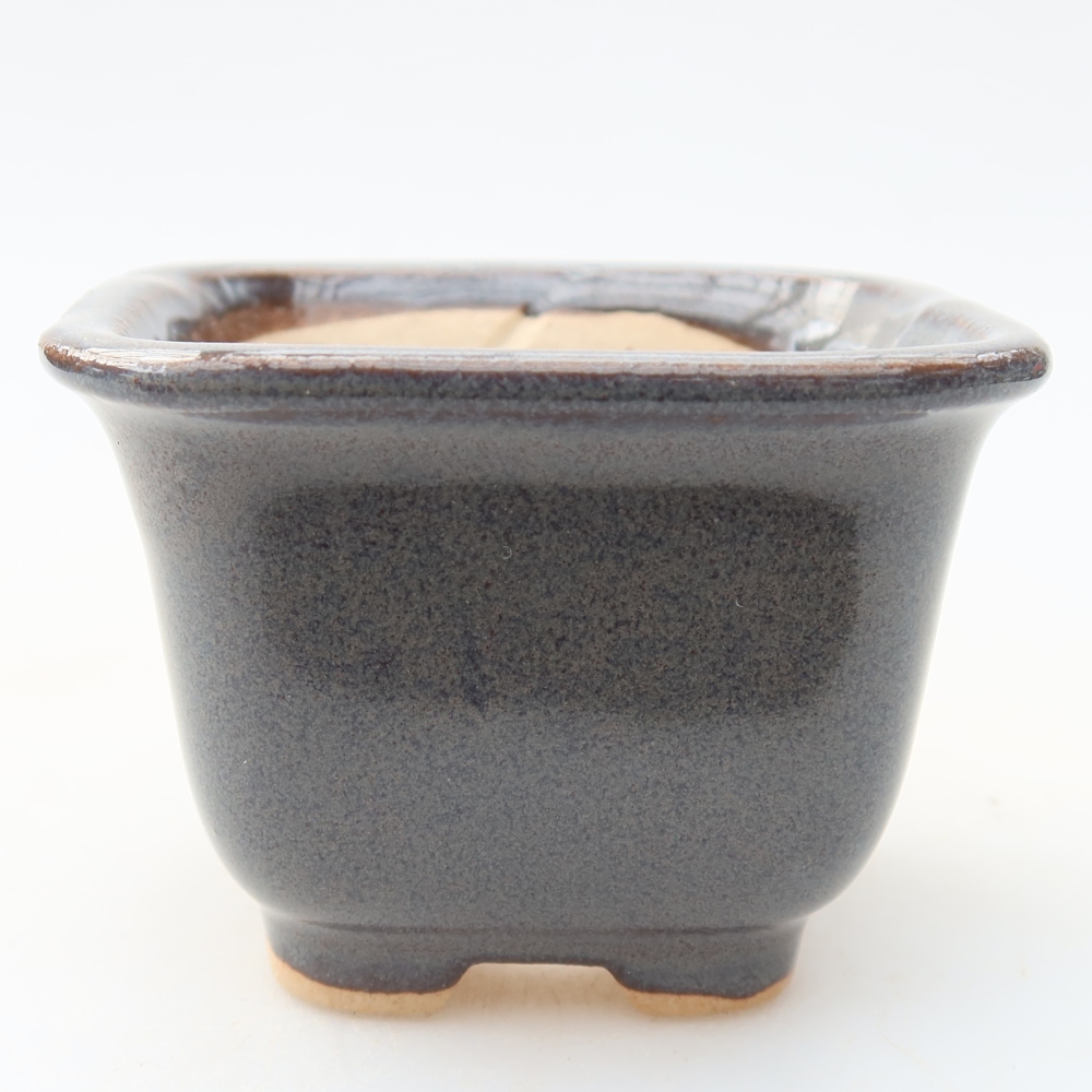 Keramische bonsaipot 6,5 x 6,5 x 5 cm, kleur grijs