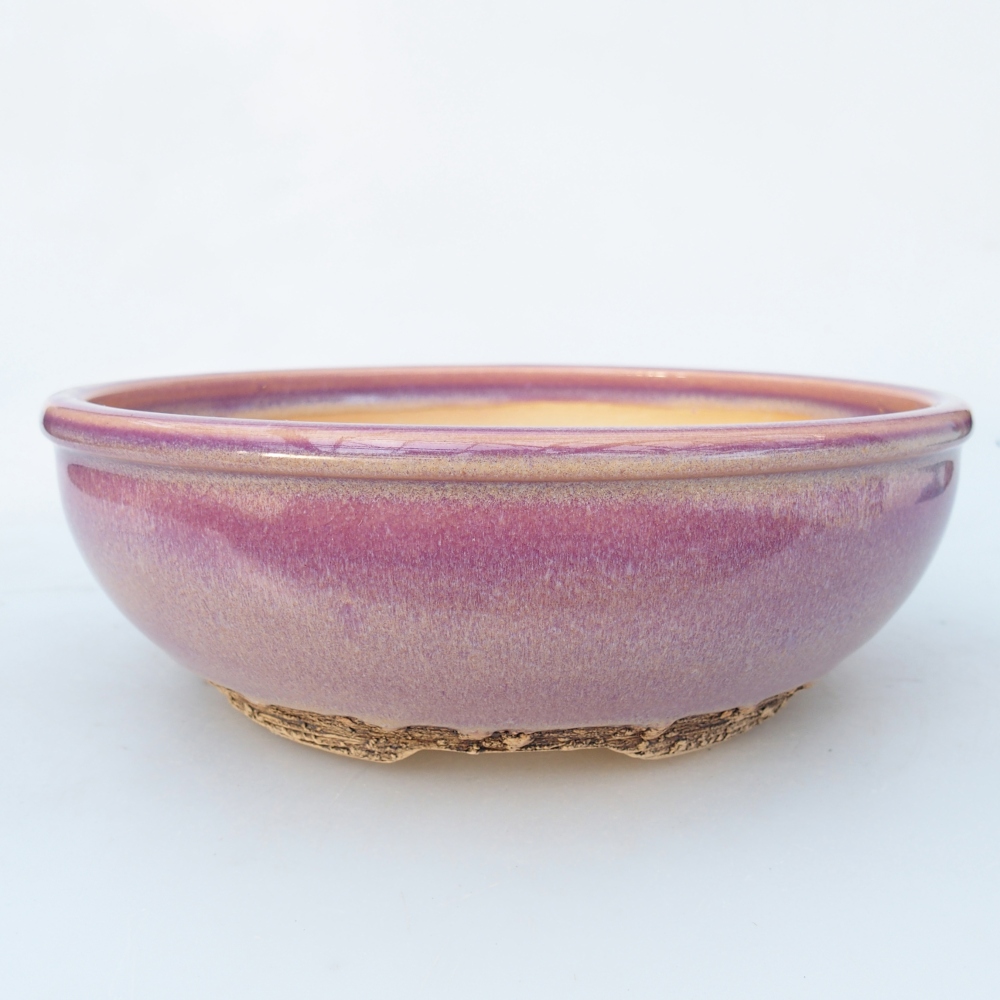 Bonsaischaal van keramiek 20,5 x 20,5 x 6,5 cm, kleur paars