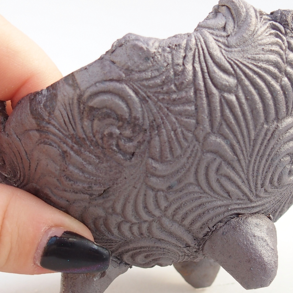 Keramische schelp 10 x 9 x 7 cm , metaalkleur