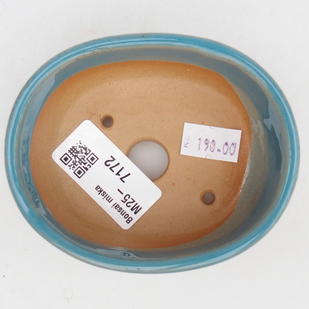 Bonsaischaal van keramiek 26 x 26 x 8 cm, kleur rood