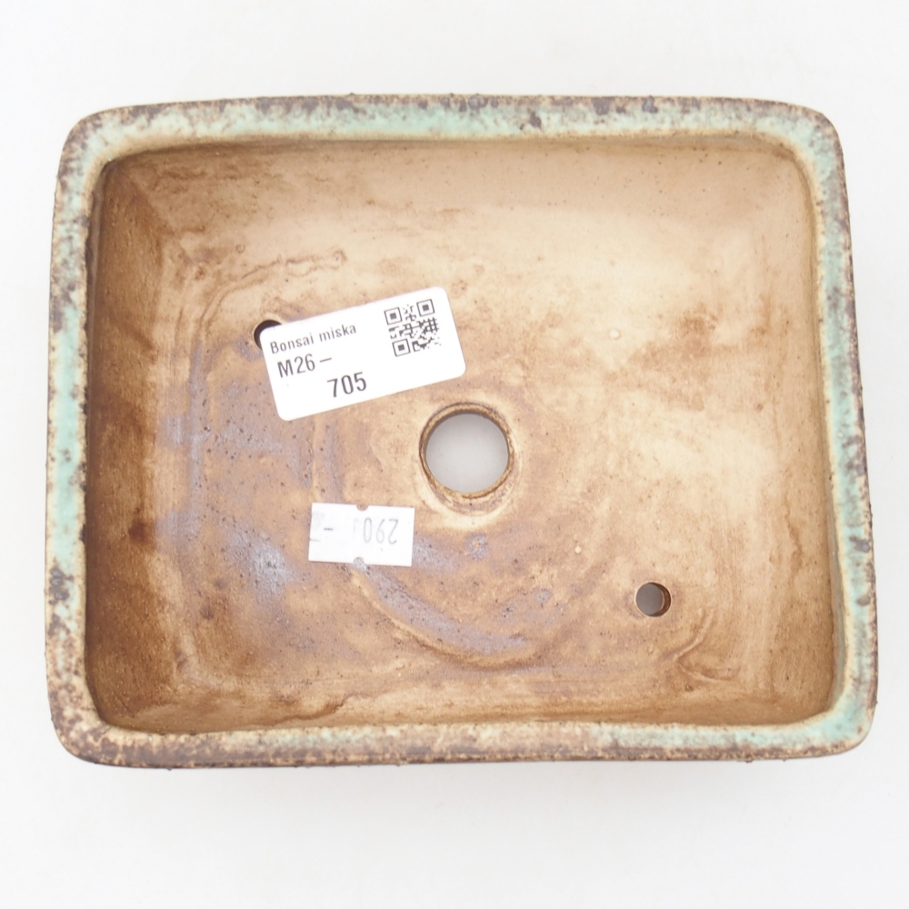 Bonsaischaal van keramiek 15 x 12 x 5 cm, groen