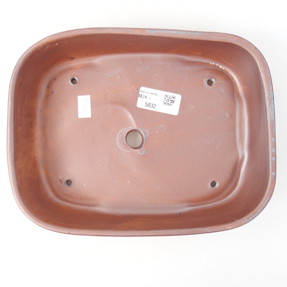 Bonsaischaal van keramiek 23 x 18 x 5,5 cm, metaalkleur