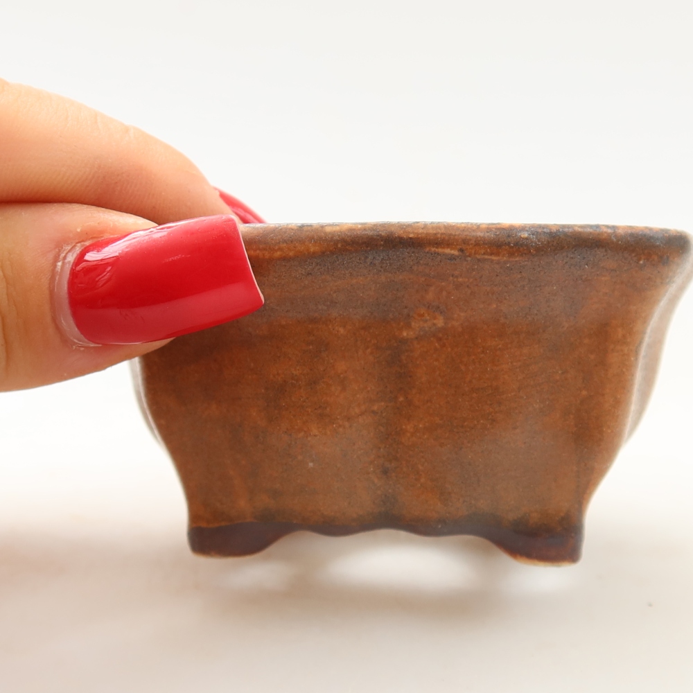 Keramische bonsaischaal 7 x 7 x 3,5 cm, kleur: roze