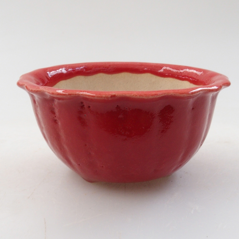 Mini bonsaischaal 7 x 7 x 3,5 cm, kleur rood