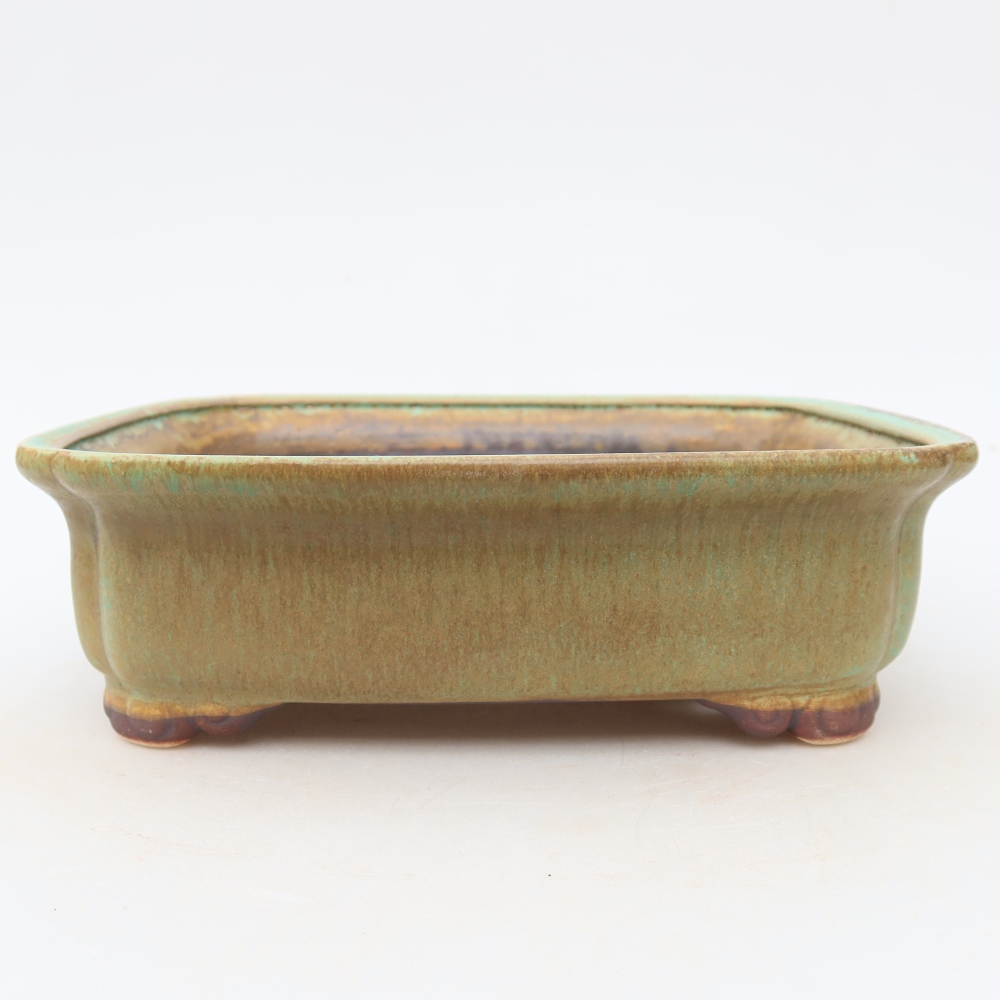 Keramische bonsaipot 20 x 17,5 x 6 cm, kleur: groen
