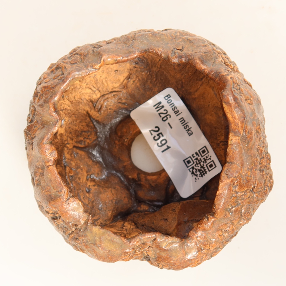 Keramische schaal  7 x 7 x 5,5 cm, kleur bruin