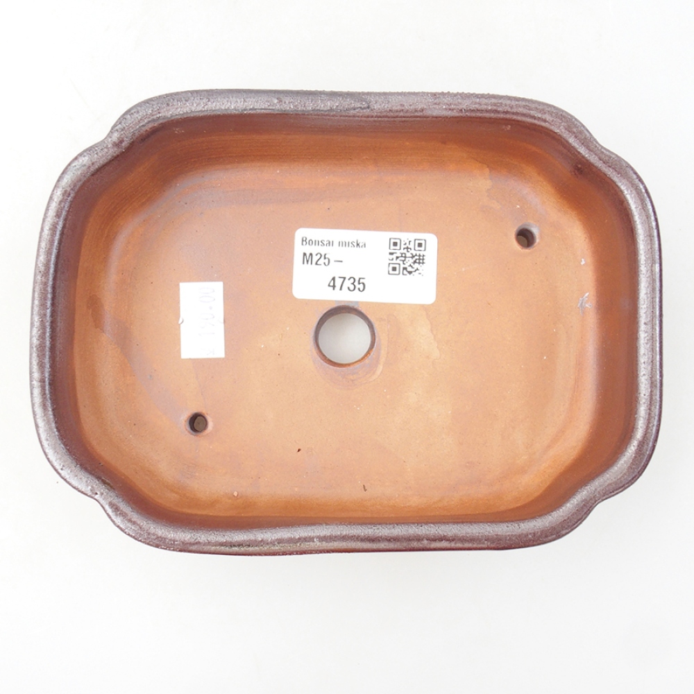Bonsaischaal van keramiek 15 x 11,5 x 4,5 cm, bruin