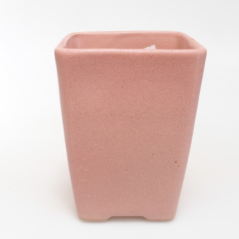Bonsaischaal van keramiek 8,5 x 8,5 x 11 cm, roze