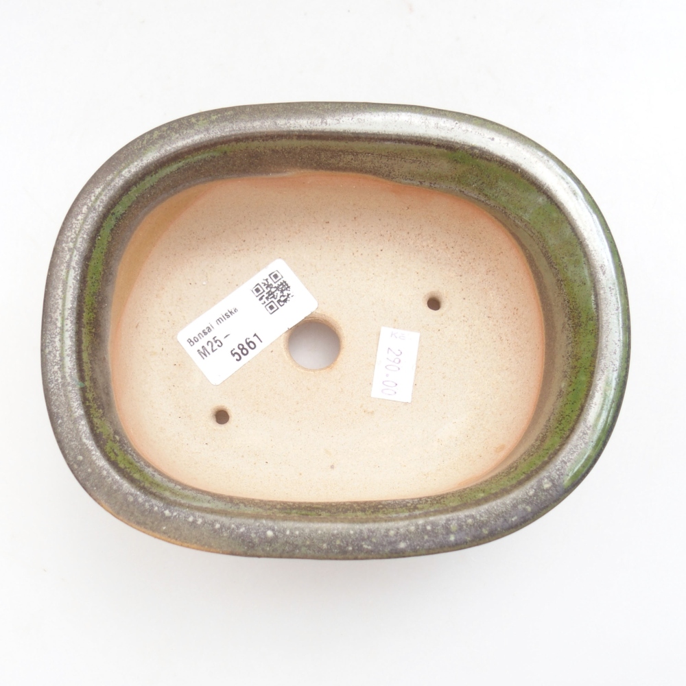 Bonsaischaal van keramiek 22 x 17 x 5 cm, groen