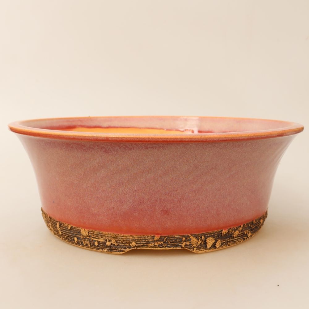 Keramische bonsaipot 27 x 27 x 9 cm, kleur roze