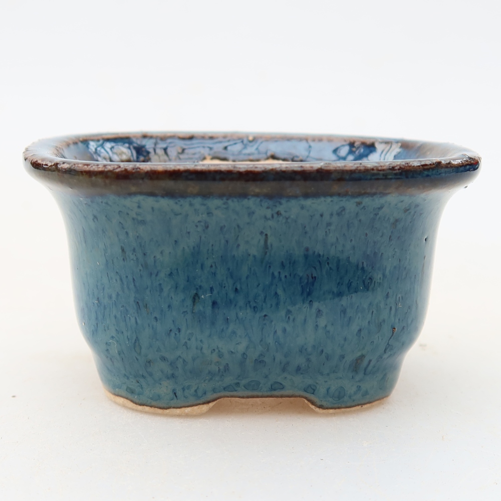 Keramische bonsaischaal 6 x 5 x 3,5 cm, kleur: blauw